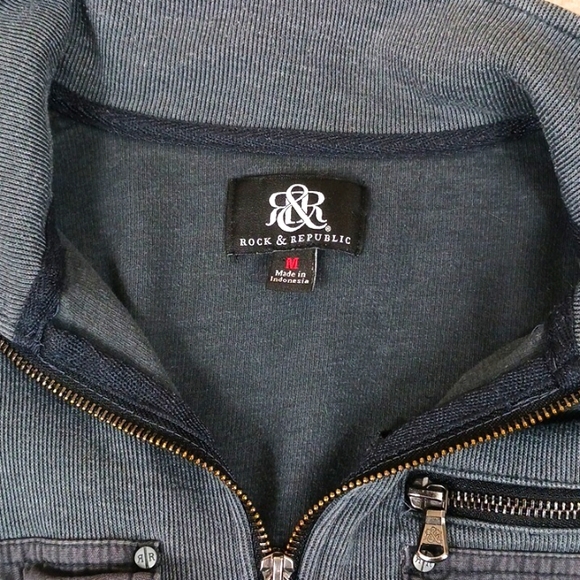 ROCK & REPUBLIC Jacket Size M Zipper Pockets - Picture 5 of 8